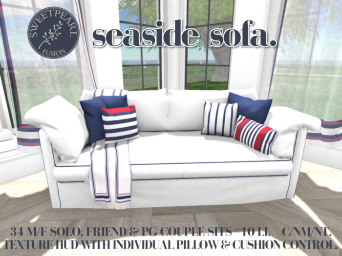 SweetPearl Fusion - Seaside Sofa PG with texture change HUD
