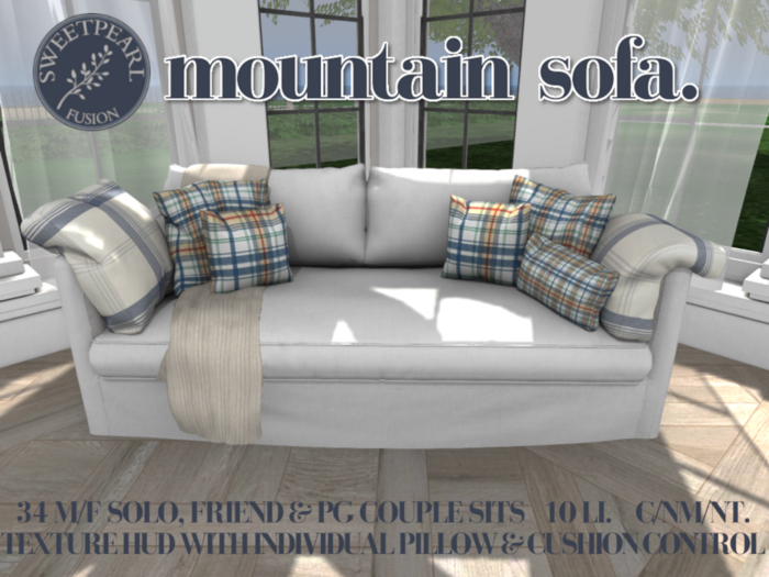SweetPearl Fusion - Mountain Sofa PG with texture change HUD