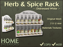 Home Interiors: Spice Rack: Distressed White (BOXED)