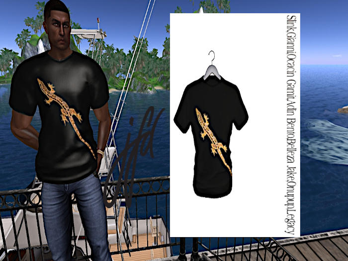 Java Roudy  One Lizard  T-shirt Black