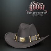 POISON ROUGE Sheryl Cowboy Hat - Grey