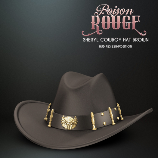 POISON ROUGE Sheryl Cowboy Hat - Brown 
