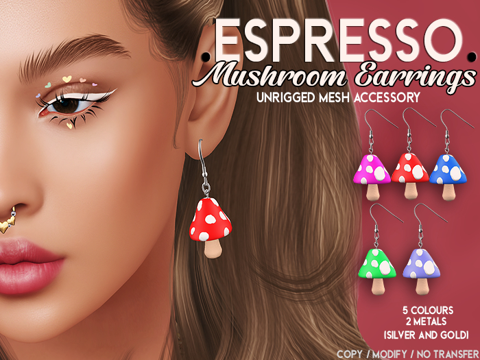 .espresso. Mushroom Earrings (Unrigged) PROMO