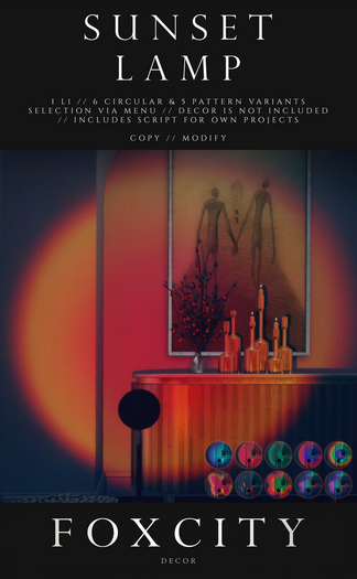 FOXCITY. Decor - Sunset Lamp (11 Colours)