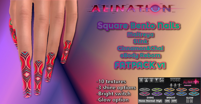 Alination-bento square nails-set 1 PACK-DEMO[addme]