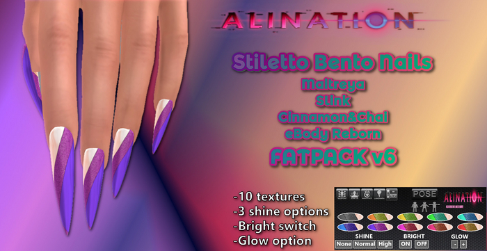 Alination-bento stiletto nails-set 6 PACK[ADDME]