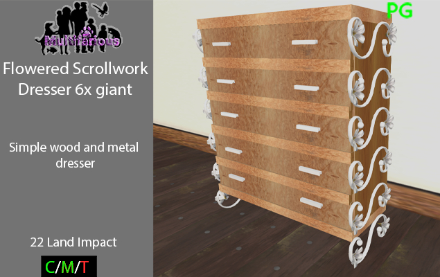 *M* Flowered Scrollwork Dresser 6xGiant 