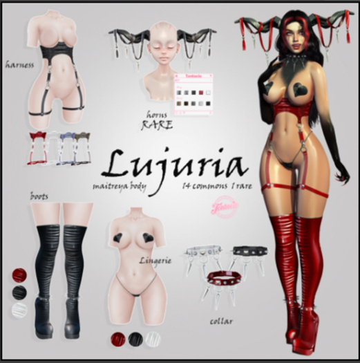 *Tentacio* Lujuria set. Collar white