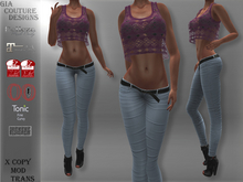 "GCD" Sandy Lace Crop Tops With Bra Purple