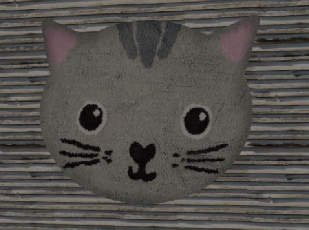 [Sherbert] Kitty Face Rug Textured
