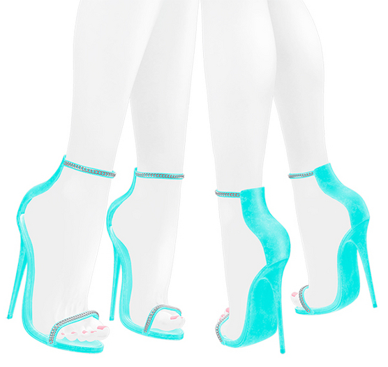 Lush - BadGirl Chain Heels Turquoise