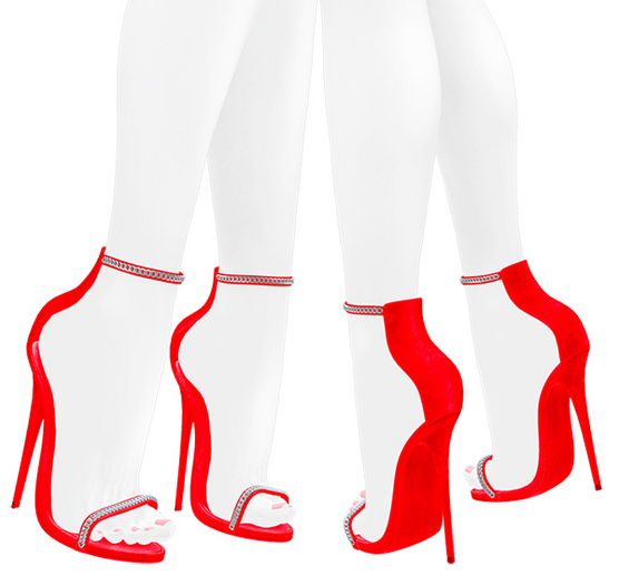 Lush - BadGirl Chain Heels Red