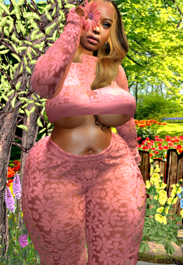 SAPPHIRE LACE PANTS PINK