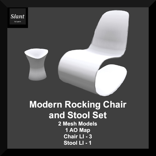 Modern Rocking Chair and Stool Set