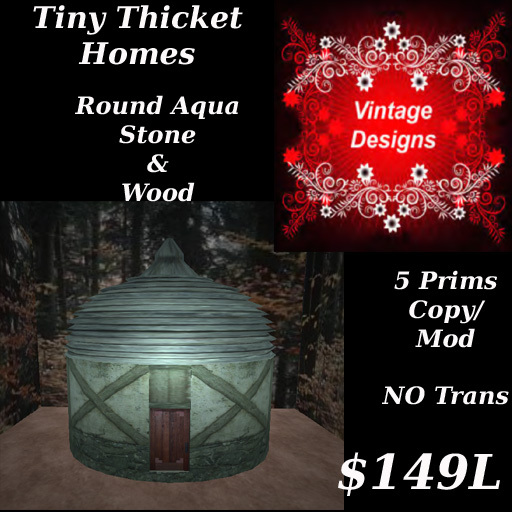 Tiny Thicket Round Aqua Stone & Wood