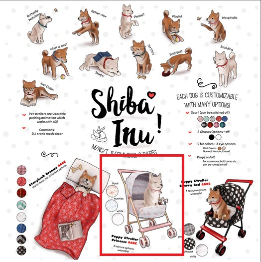 +Half-Deer+ Shiba Inu - Puppy Stroller - Princess (wear) RARE