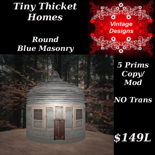 Tiny Thicket Round Home Blue Masonry