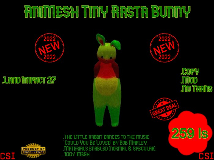AniMesh Tiny Rasta Bunny (box)