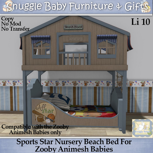 Sports Star Nursery Beach Bed For Zooby Animesh Babies 