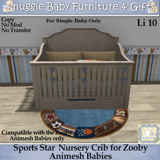Sports Star  Nursery Crib for Zooby Animesh Babies