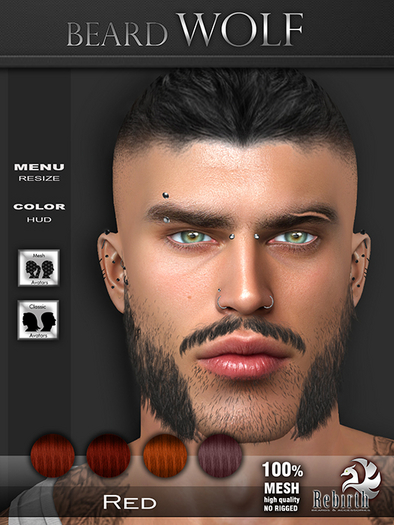 [//REBIRTH/]-BEARD_Wolf-Red