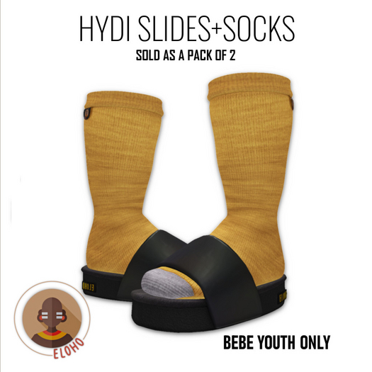 [E.] HYDI SLIDES+SOCKS #BLM