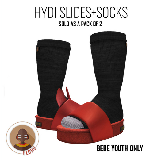 [E.] HYDI SLIDES+SOCKS VAMP