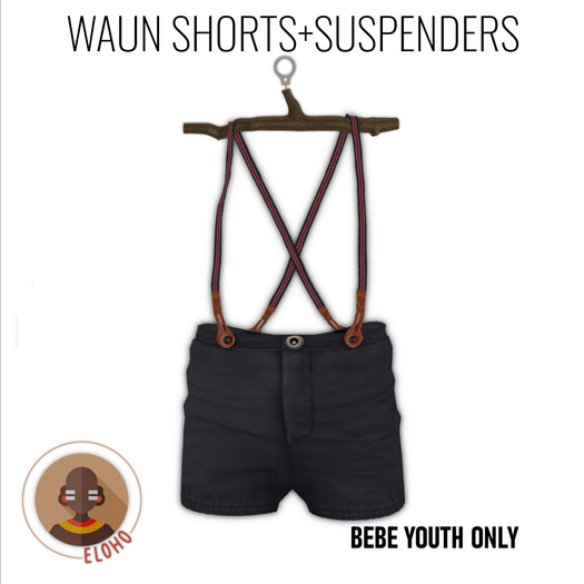 [E.] WAUN  SHORTS+SUSPENDERS NAVY