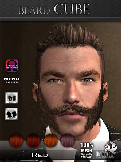 [//REBIRTH/]-BEARD_CUBE-Red