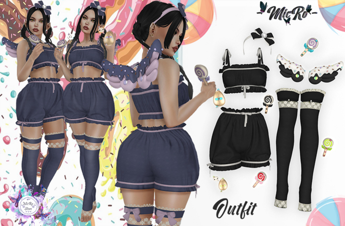 - MicRo - Outfit Spring Sweetness Black White