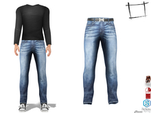 Men's Denim Pants Jeans With Belt Slink Male, Belleza Jake, Signature Gianni, Legacy Male, Classic