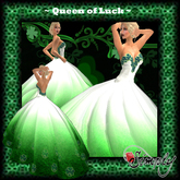 ~Simply~ Queen of Luck Green & White Shamrock Ball Gown Evening Gown Princess, St Patrick's Day