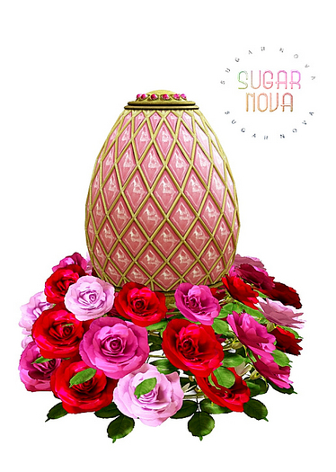 SN - Gemstone Egg and Roses Centerpiece