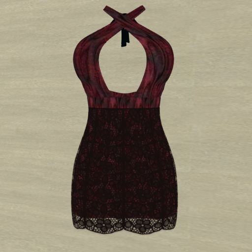 {Xan's} goth print with lace halter dress-Maitreya