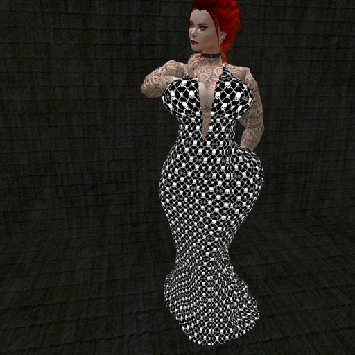 {Xan's} skull deep v dress-kupra