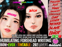 Humilating Forehead Writing (BOM+EvoX + Tintable) - Niawi