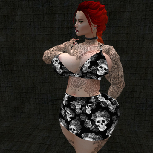 {Xan's} floral skull two piece set- kupra