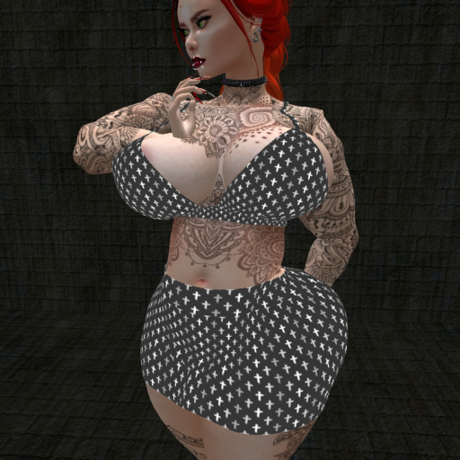 {Xan's} dark gray crosses two piece set- kupra