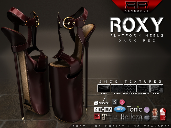 [Renegade] Roxy Platform Heels - Dark Red