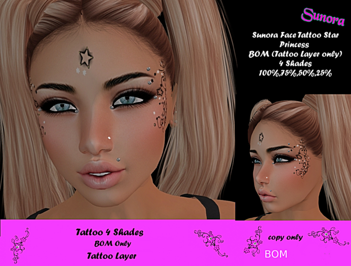 Sunora Face Tattoo Star Princess