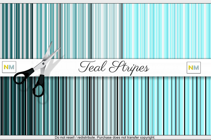 Teal Stripes Patterns Set 10 Seamless Textures NM
