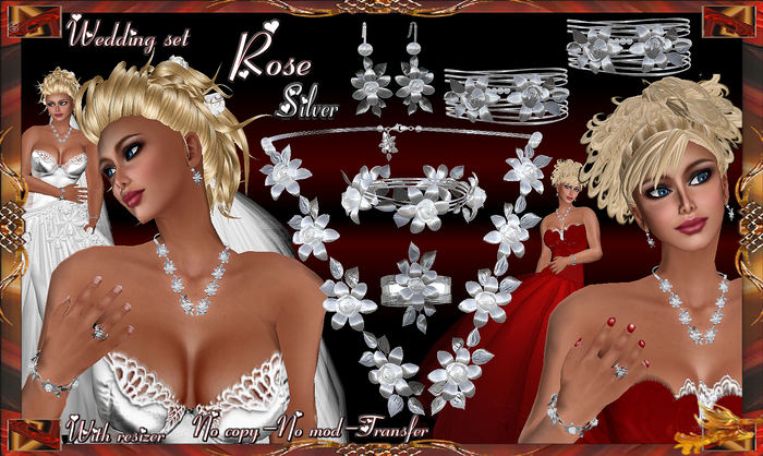 FC - Wedding set - Rose - ( Silver - Pearl ) (Promo for 5 days 349 linden real price 480)