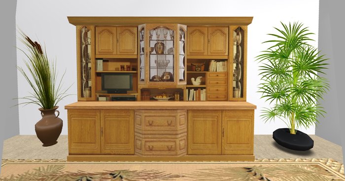 Oak entertainment center and Wall Unit