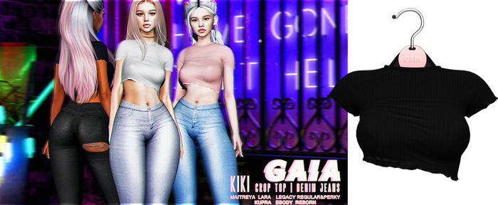 Gaia - Kiki Crop Top BLACK