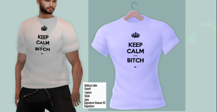 Mocha's Designs Men's  Keep Calm White Tee
