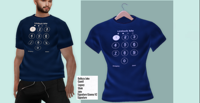 Mocha's Designs Men's  Unlock Me Tee Navy
