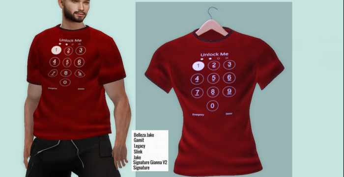 Mocha's Designs Men's Unlock Me Tee Red