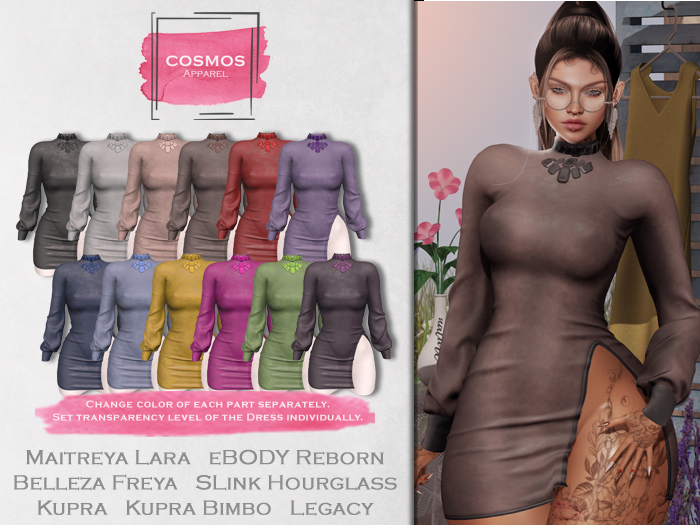 [COSMOS] Emely Bodycon Dress Leather / 12 Colors Fatpack