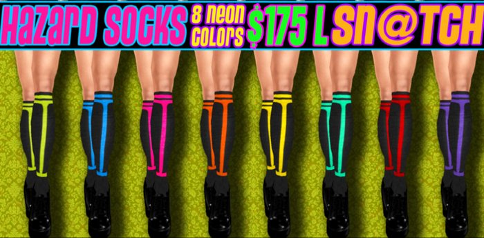:::Sn@tch Hazard Socks (Neons):::