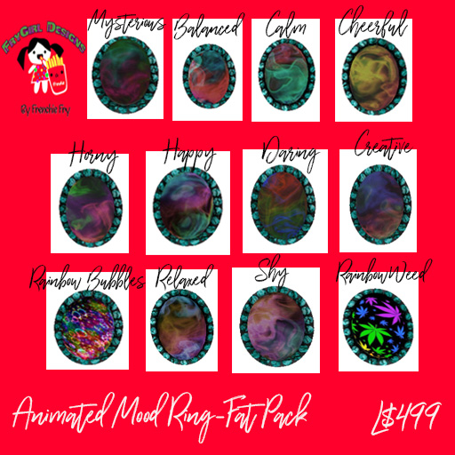 'FryGirl Designs'-Animated Mood Rings-Fat Pack-